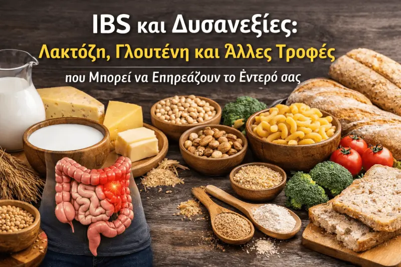 IBS και Δυσανεξίες: Λακτόζη, Γλουτένη και Άλλες Τροφές που Μπορεί να Επηρεάζουν το Έντερό σας
