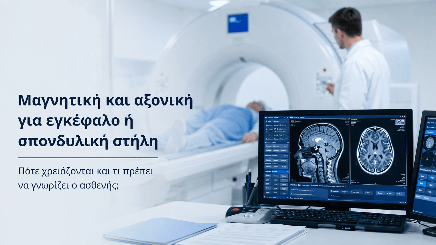 Μαγνητική και αξονική για εγκέφαλο ή σπονδυλική στήλη