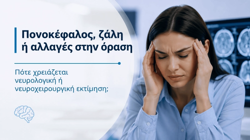 Πονοκέφαλος, ζάλη ή αλλαγές στην όραση Πότε χρειάζεται νευρολογική ή νευροχειρουργική εκτίμηση;