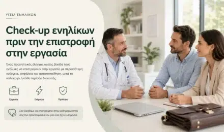 Check-up ενηλίκων πριν την επιστροφή στην εργασία
