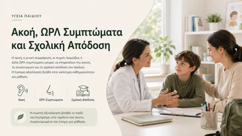 Ακοή, ΩΡΛ Συμπτώματα και Σχολική Απόδοση