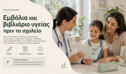Εμβόλια και βιβλιάριο υγείας πριν το σχολείο