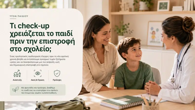 Τι check-up χρειάζεται το παιδί πριν την επιστροφή στο σχολείο;
